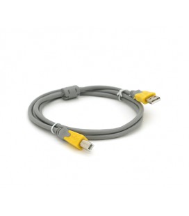 Кабель USB 2.0 V-Link AM/BM, 1.5m, 1 феррит, Grey/Yellow, Q250