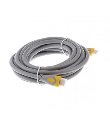 Кабель Merlion HDMI-HDMI V-Link High Speed 1,5m, v2,0, OD-8.2mm, круглый Grey, коннектор Grey/Yellow, (Пакет), Q150