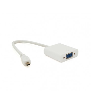 Конвертер micro HDMI (папа) на VGA(мама) 30cm, White, 4K/2K, Пакет