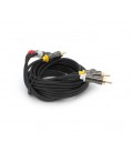 Кабель VEGGIEG AV301 Audio-Video 3хRCA (папа) &gt, 3хRCA (папа), GOLD connector, круглый, Black, 1,5 м, Пакет