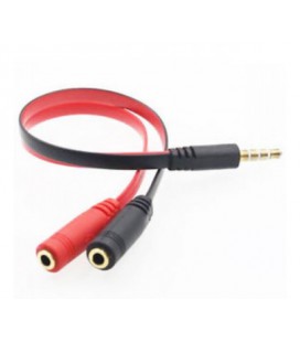 Развитвитель аудио для наушников и микрофона, Jack 3.5 (папа ) 4 pin &gt,2*Jack 3.5(мама) 3 pin , круглый, Пакет