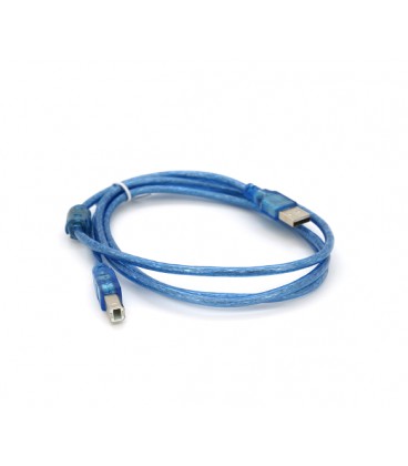 Кабель USB 2.0 AM/BM, 1.5m, 2 феррита, прозрачный