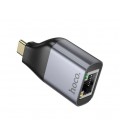 Переходник HOCO UA35 Type-C (папа)/RJ-45(мама), Gray, Box