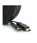 Кабель Merlion HDMI-HDMI 20m, v1.4, плоский Black, (Пакет), Q30
