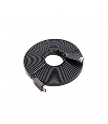 Кабель Merlion HDMI-HDMI 10m, v1.4, плоский Black, (Пакет), Q60