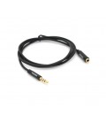 Удлинитель VEGGIEG AFB-1 Audio DC3.5 папа-мама 1.0м, GOLD Stereo Jack, (круглый) Black cable, Пакет
