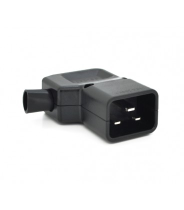 Трехконтактный разъем IEC320 C20 папа (угловой), 250V, 16A, под отверточную сборку Q50/500