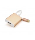 Конвертер Type-C (папа) на HDMI(мама) 10cm, GOLD, 4K/2K, Пакет