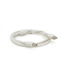 Кабель USB 2.0 AM/BM, 0.8m, 1 феррит, белый