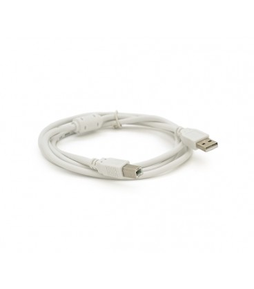 Кабель USB 2.0 AM/BM, 0.8m, 1 феррит, белый