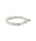 Кабель USB 2.0 AM/BM, 0.8m, 1 феррит, белый