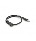 Кабель VEGGIEG V-U318, Usb 3.0 AM to Micro-B Black 0.5m, для жестких дисков