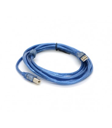 Кабель USB 2.0 RITAR AM/BM, 3.0m, 1 феррит, прозрачный синий