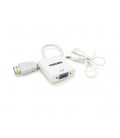 Конвертер VEGGIEG H-V2W HDMI (папа) на VGA(мама) + Audio, 25cm, White, Пакет