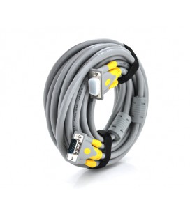 Кабель Merlion VGA 3+6 HIGH SPEED 10m, male to male (папа-папа), 1 феррит, серо-желтый, кулёк 1080P Q30