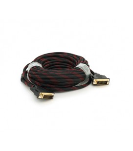 Кабель Merlion Dvi-Dvi 10m, 2 ферита, оплетка, Black, 24/24pin, (Пакет), Q50