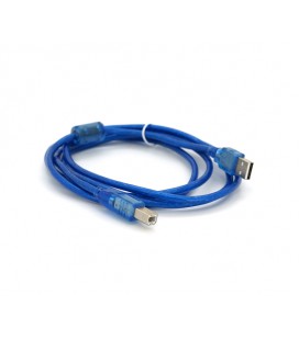 Кабель USB 2.0 RITAR AM/BM, 1.8m, 1 феррит, прозрачный синий Q250