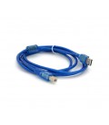 Кабель USB 2.0 RITAR AM/BM, 1.8m, 1 феррит, прозрачный синий Q250