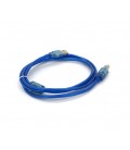 Кабель USB 2.0 RITAR AM/BM, 1.8m, 1 феррит, прозрачный синий Q250