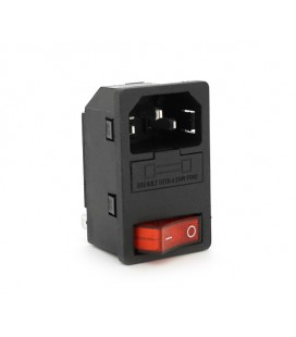 Трехконтактный разъем AC14 папа с переключателем, 250V, 10A, под отверточную сборку, Q50