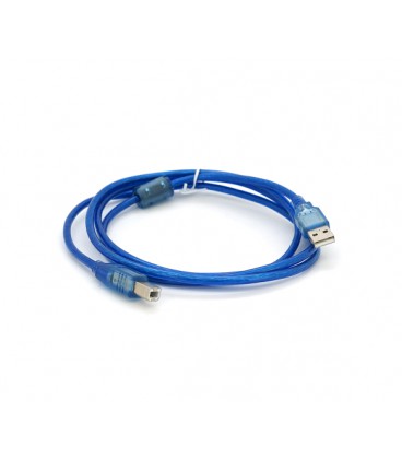 Кабель USB 2.0 RITAR AM/BM, 1.5m, 1 феррит, прозрачный синий Q250