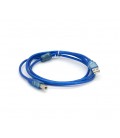Кабель USB 2.0 RITAR AM/BM, 1.5m, 1 феррит, прозрачный синий Q250