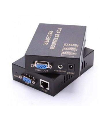 Активный удлинитель VGA 100m по витой паре через RJ-45, Black, BOX