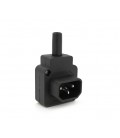 Трехконтактный разъем IEC320 C14 (угловой 90°) папа, 250V, 10A, под пайку Q50/500