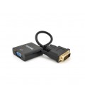 Конвертер VEGGIEG D-V1B DVI (папа) на VGA(мама) 25cm, Black, Пакет