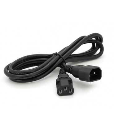 Кабель питания вторичный PC-monitor 1.8m, CCA, 1.5mm, 3pin, IEC C13-C14, Q250, Black, OEM