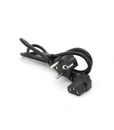 Кабель питания Schuko угловой PC-186A CEE7/7-C13, 1.2M, 0.75mm, евровилка под 90 градусов, OEM Q25/300