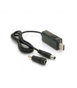 Кабель для роутера 5.5/2.5mm(M)&gt, USB2.0 (Out:12V/9V)+переходник 5.5/2.5mm(F)&gt, 3.5*2.0(M), 1м, Black, OEM