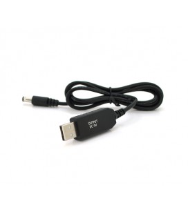 Кабель для роутера 5.5/2.5(5.5/2.1)mm(M)&gt, USB2.0 (Out:9V), 1м, Black, OEM