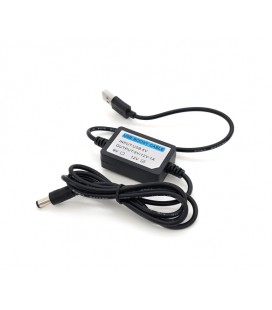 Кабель для роутера 5.5/2.5mm(M)&gt, USB2.0 (Input: 5V/Out:12V), 1м, Black, OEM, Q400