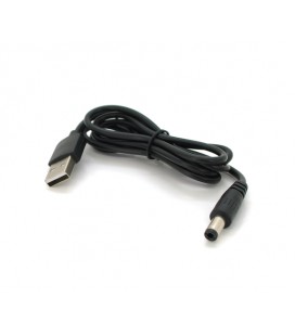 Кабель для роутера 5.5/2.1mm(M)&gt, USB2.0 (Out:5V), 0.7м, Black, OEM