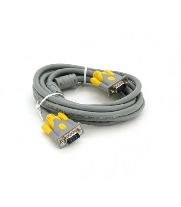 Кабель Merlion VGA 3+6 HIGH SPEED 3m, male to male (папа-папа), 1 феррит, серо-желтый, кулёк 1080P Q80