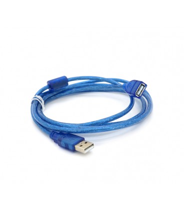 Удлинитель USB 2.0 AM/AF, 1.8m, 1 феррит, прозрачный синий Q300