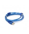 Удлинитель USB 2.0 AM/AF, 1.8m, 1 феррит, прозрачный синий Q300
