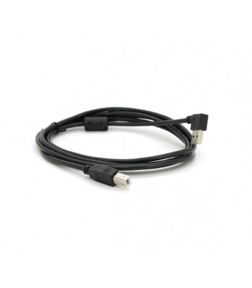 Кабель USB 2.0 RITAR AM/BM, 2.0m, угловой 90°, черный