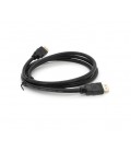 Кабель Merlion HDMI-HDMI HIGH SPEED 1.5m, v1.4, OD-7.5mm, круглый Black, коннектор Black, (Пакет) Q250