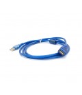 Удлинитель USB 2.0 AM/AF, 1.5m, 1 феррит, прозрачный синий Q250