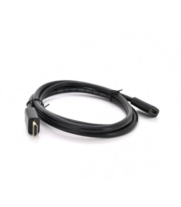 Удлинитель Merlion HDMI(папа)-HDMI(мама) VEGGIEG 0.5m, v2.0, OD-7.0mm, круглый, Black, коннектор Black, (Пакет)