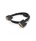Кабель VEGGIEG VG-1 VGA 3+6, 1m, male to male (папа-папа), OD-6.5mm, 1 феррит, круглый Black, коннектор Gold, Пакет