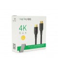 Кабель VEGGIEG HA-10 HDMI-HDMI 4K UHD, 10.0m, v2,0, OD-4.0mm, круглый, Black, коннектор Black-Metal, Box