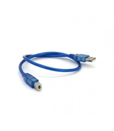 Кабель USB 2.0 RITAR AM/BM, 0.5m, прозрачный синий