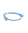 Кабель USB 2.0 RITAR AM/BM, 0.5m, прозрачный синий