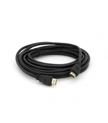 Кабель Merlion HDMI-HDMI HIGH SPEED 5.0m, v1.4, OD-7.5mm, круглый Black, коннектор Black, (Пакет) Q100
