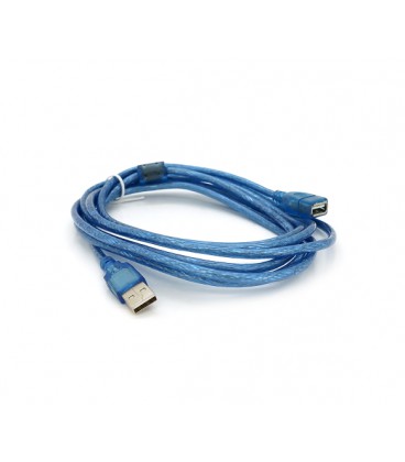 Удлинитель USB 2.0 AM/AF, 3.0m, 1 феррит, прозрачный синий Q150