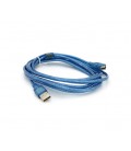 Удлинитель USB 2.0 AM/AF, 3.0m, 1 феррит, прозрачный синий Q150
