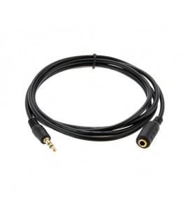 Удлинитель Audio DC3.5 папа-мама 5.0м, GOLD Stereo Jack, (круглый) Black cable, Пакет Q240